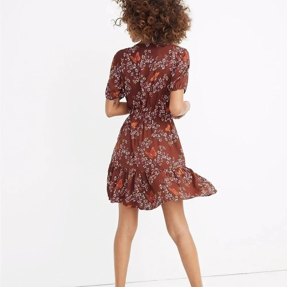 Madewell Ruffle-Wrap Dress in Windowbox Floral Size 2 - Picture 8 of 9